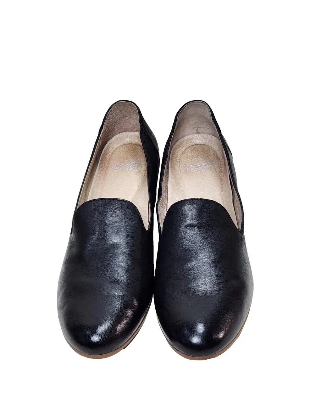 DANSKO Preston Burnished Nubuck Loafer Heels Sz 10/40 Black Leather 3710360636